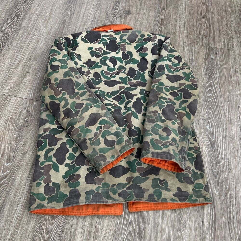 Vtg 60s Sears Roebuck Duck Camo Field Tested Hunting Jacket Talon Zip L Reverse - Picture 10 of 16